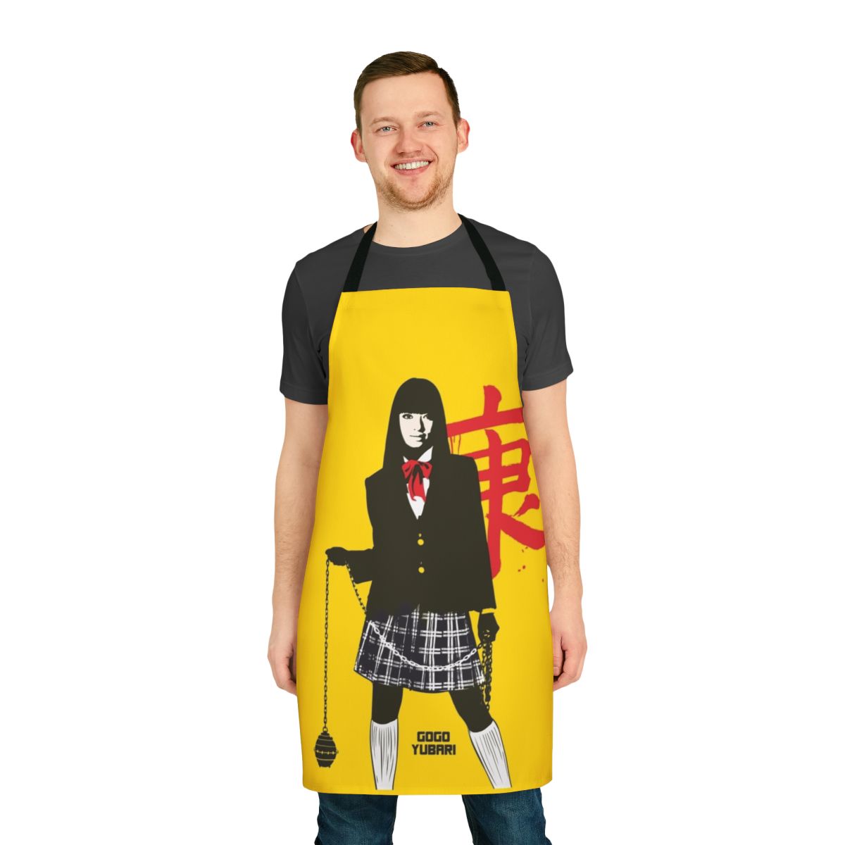 Apron featuring the iconic character Gogo Yubari from the film Kill Bill