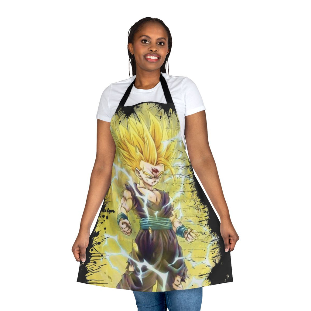 Gohan's Super Saiyan 2 inspired apron featuring fan art design
