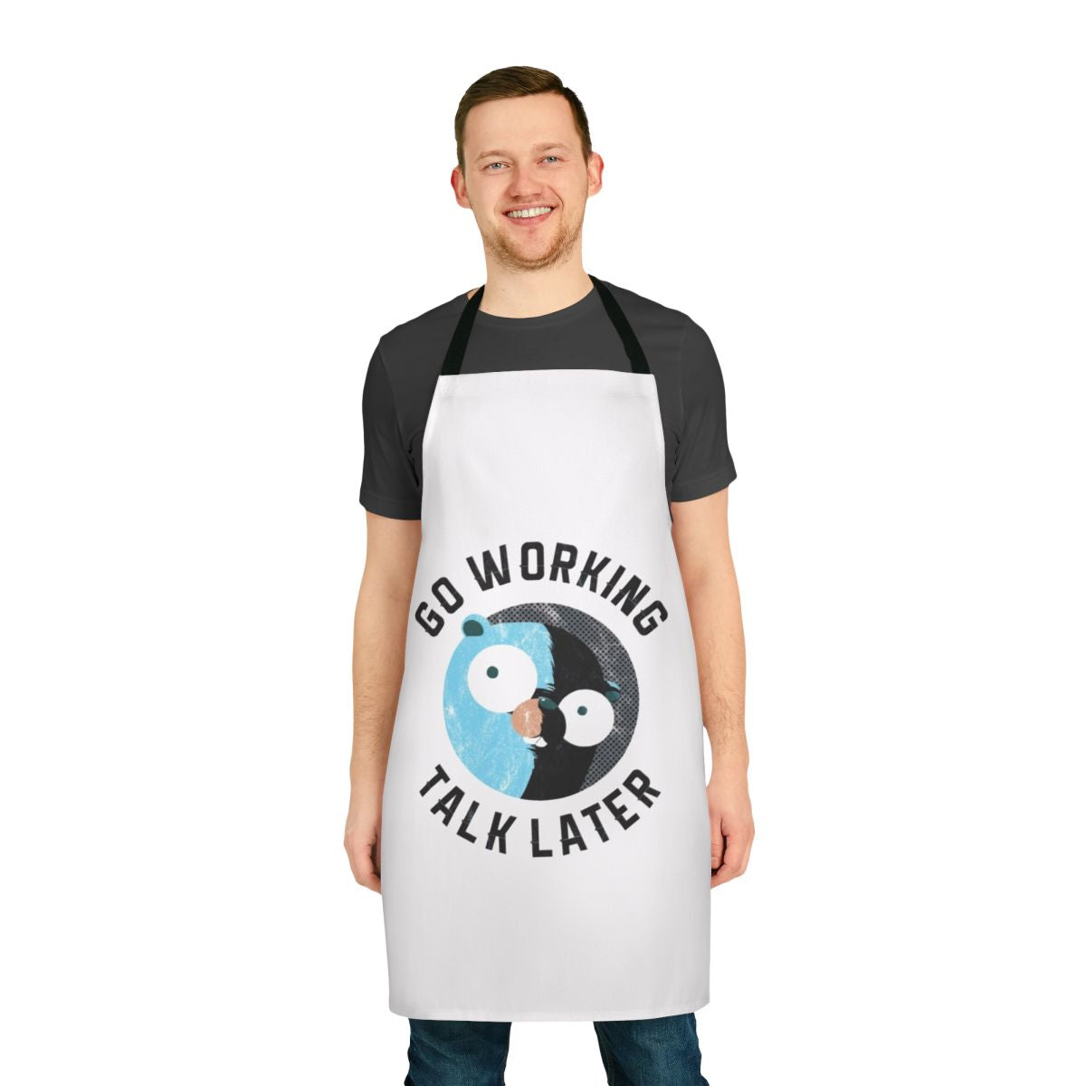 Golang Gopher themed apron for Go language programmers