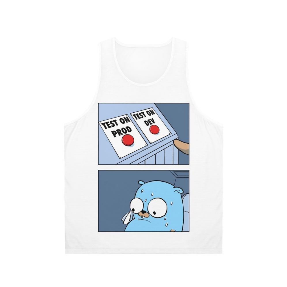 Golang Gopher Two Buttons Unisex Tank Top