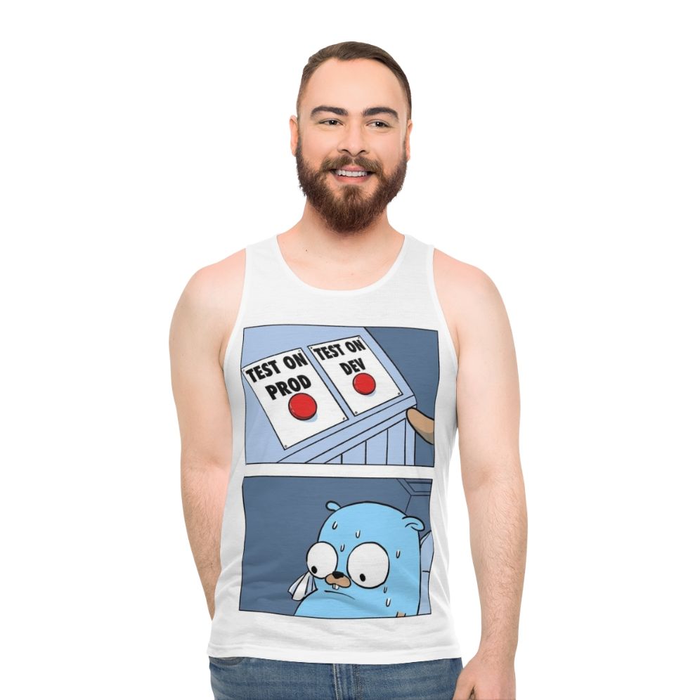 Golang Gopher Two Buttons Unisex Tank Top