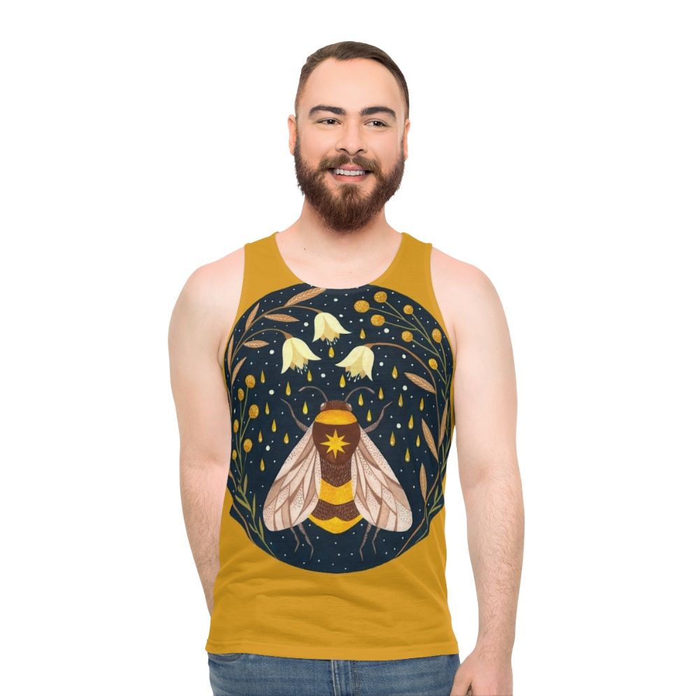 Gold bees unisex tank top