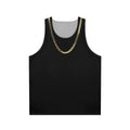 Model wearing gold chain unisex tank top