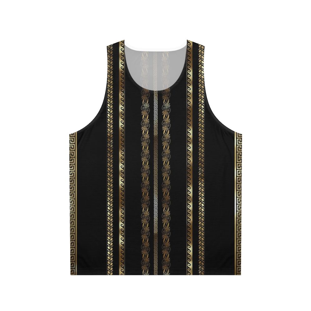 Gold Greek key patterned unisex tank top