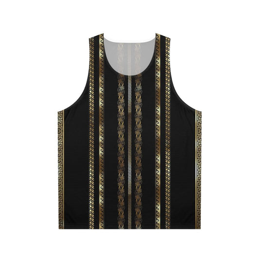 Gold Greek key patterned unisex tank top