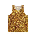 Gold sequin patterned unisex tank top