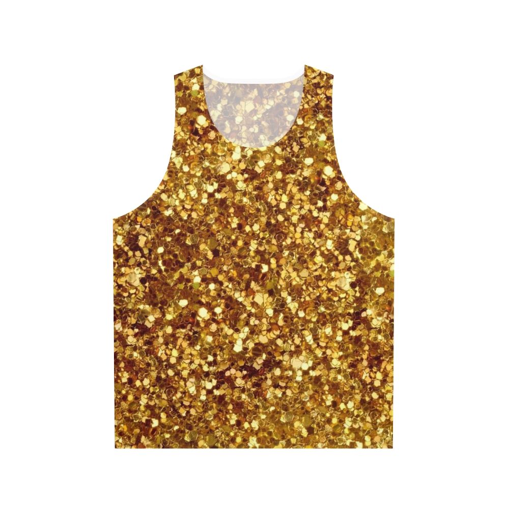 Gold sequin patterned unisex tank top