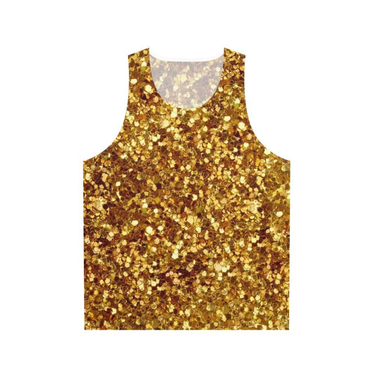 Gold sequin patterned unisex tank top