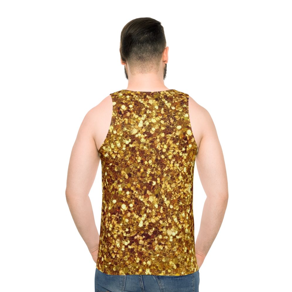 Gold sequin patterned unisex tank top