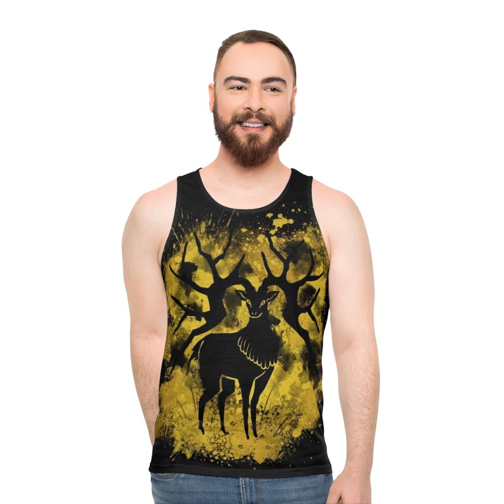 Golden Deer Splatter Unisex Tank Top