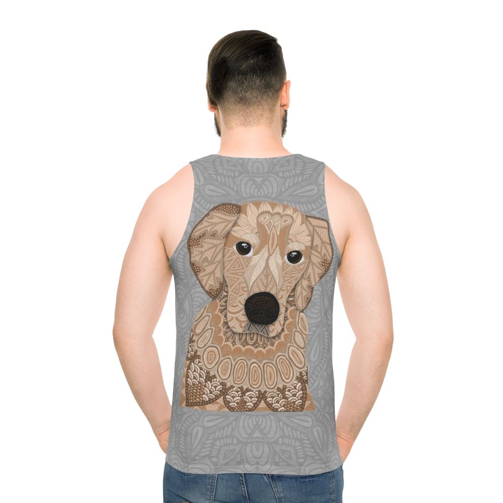 Golden Retriever dog wearing a tank top