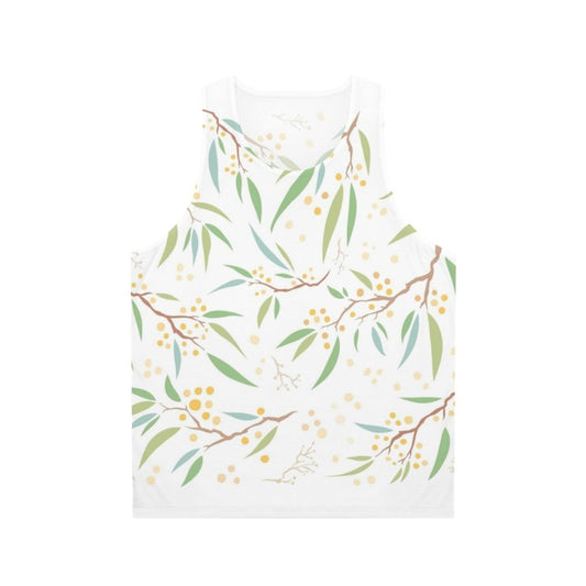 Golden wattle flower unisex tank top