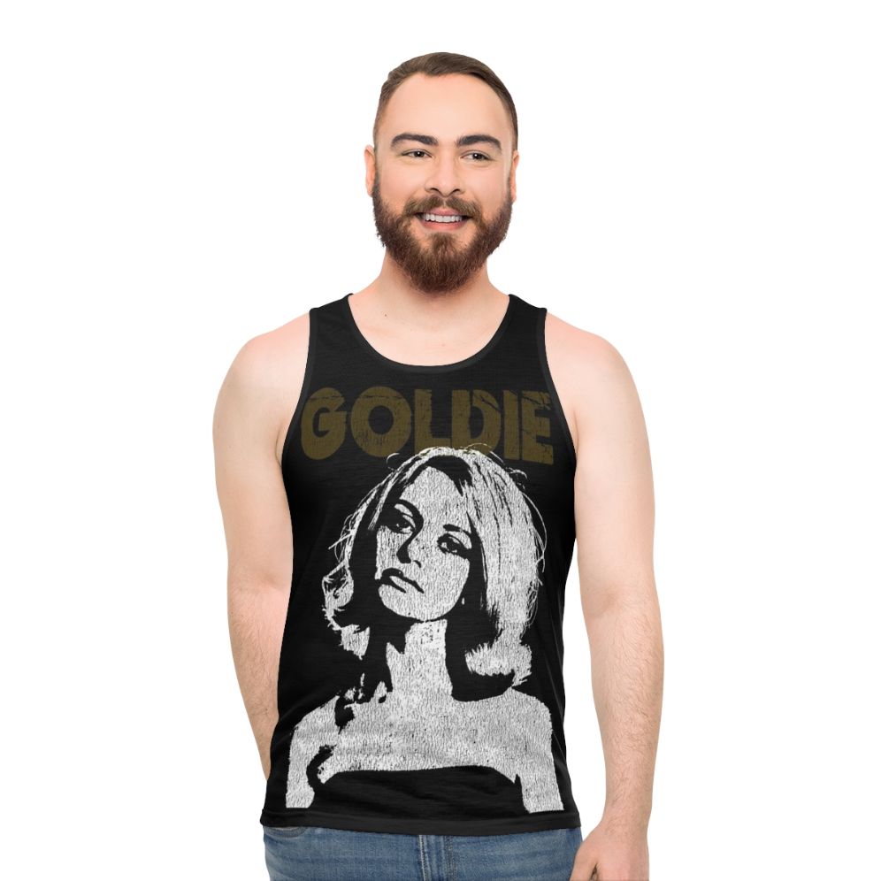 Goldie Unisex Tank Top in 60s Fashion Style