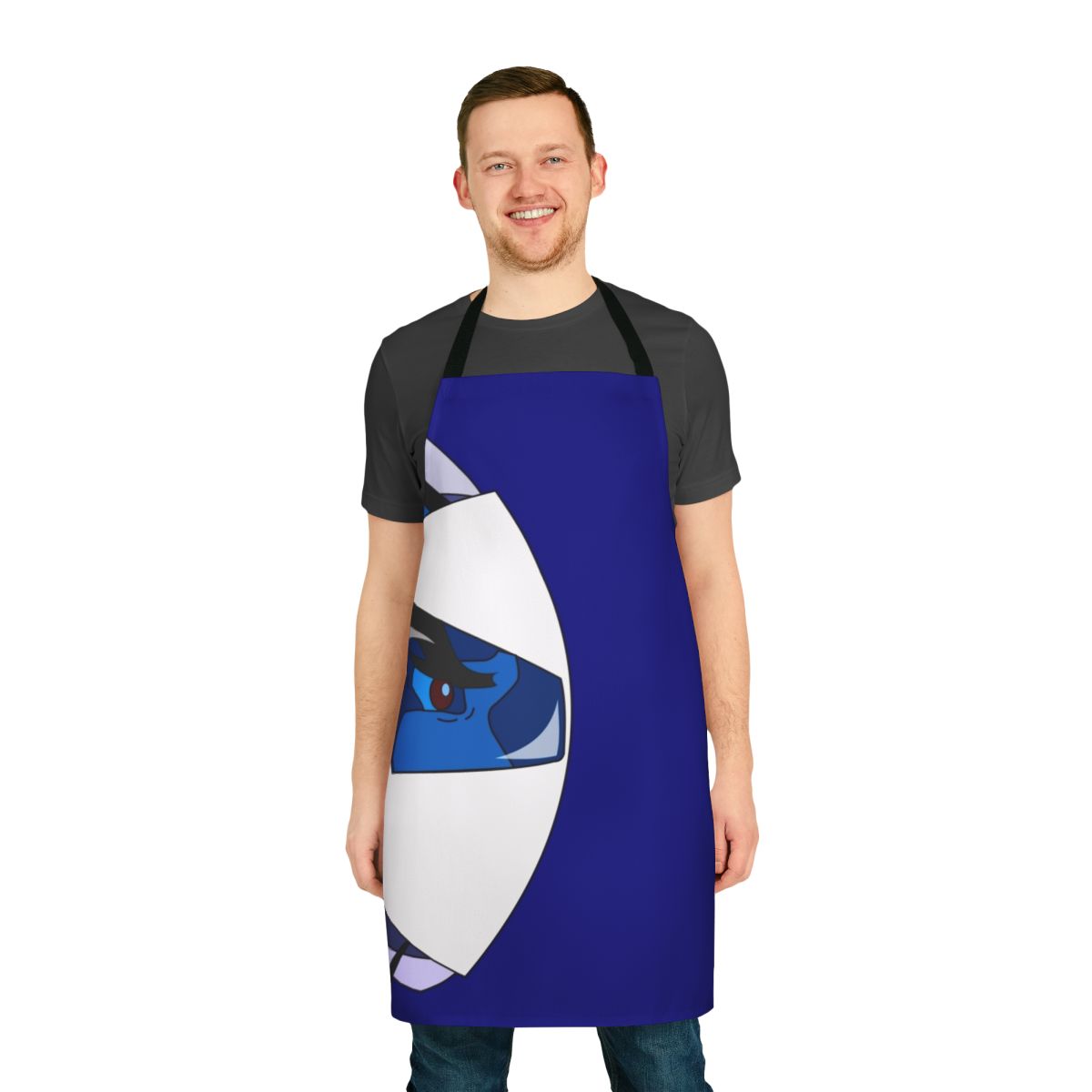 Goldorak inspired anime fan art design printed on a high-quality apron