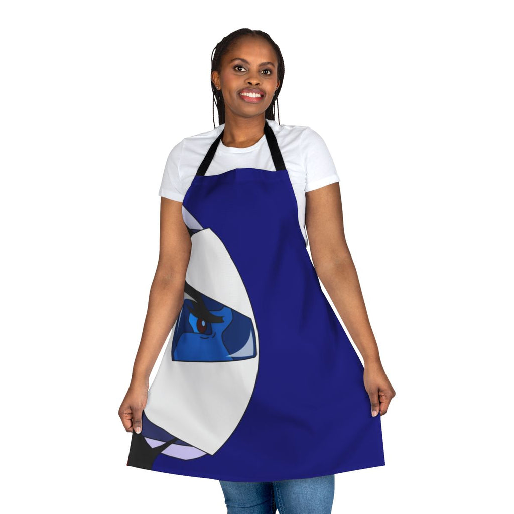Goldorak inspired anime fan art design printed on a high-quality apron