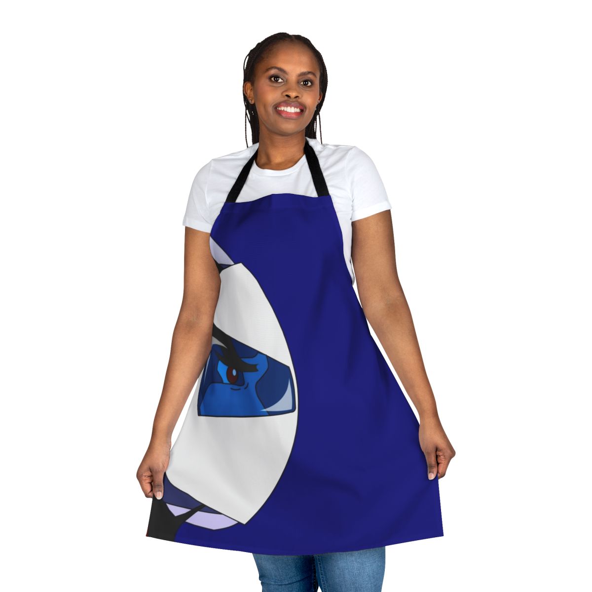 Goldorak inspired anime fan art design printed on a high-quality apron