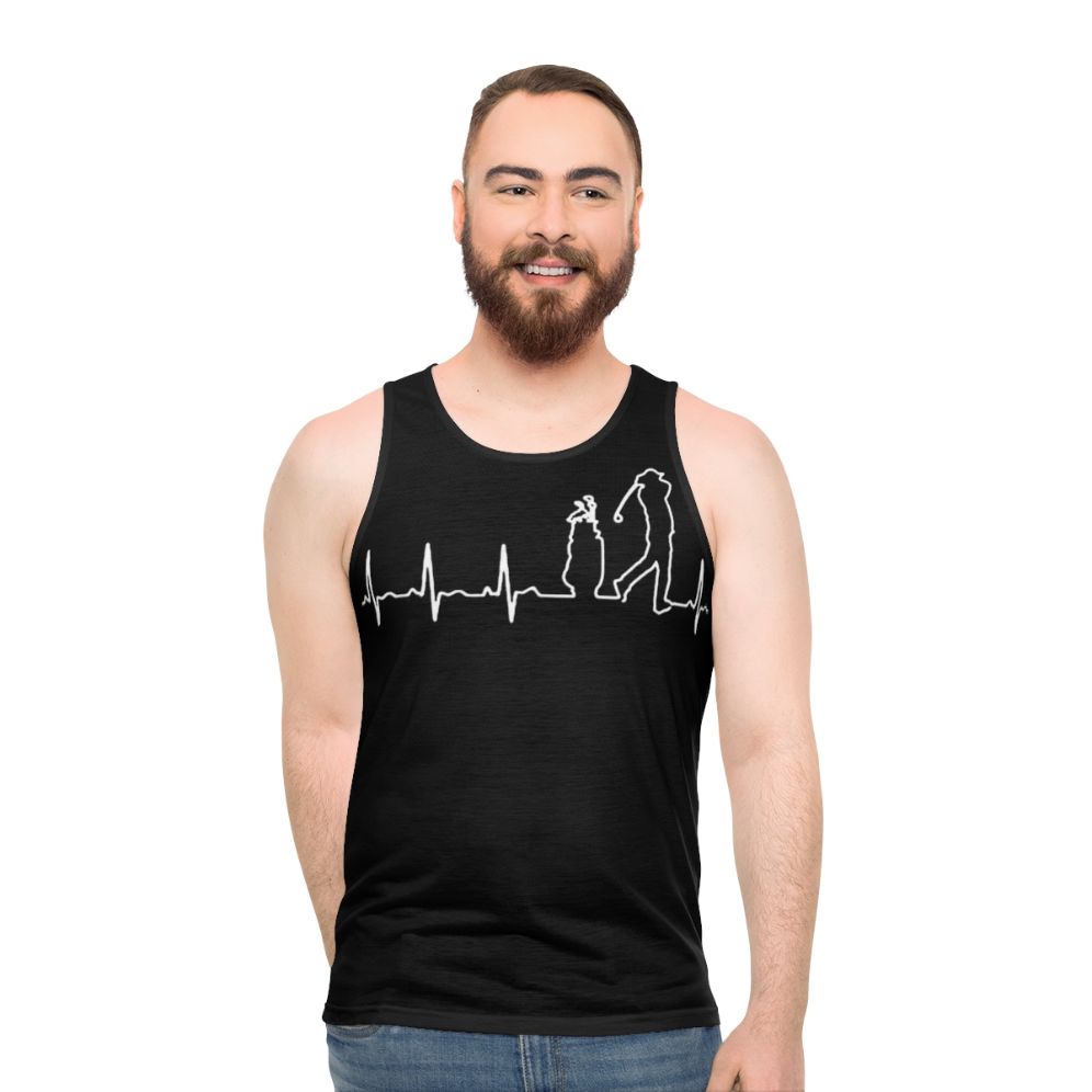 Golfing Heartbeat Unisex Tank Top