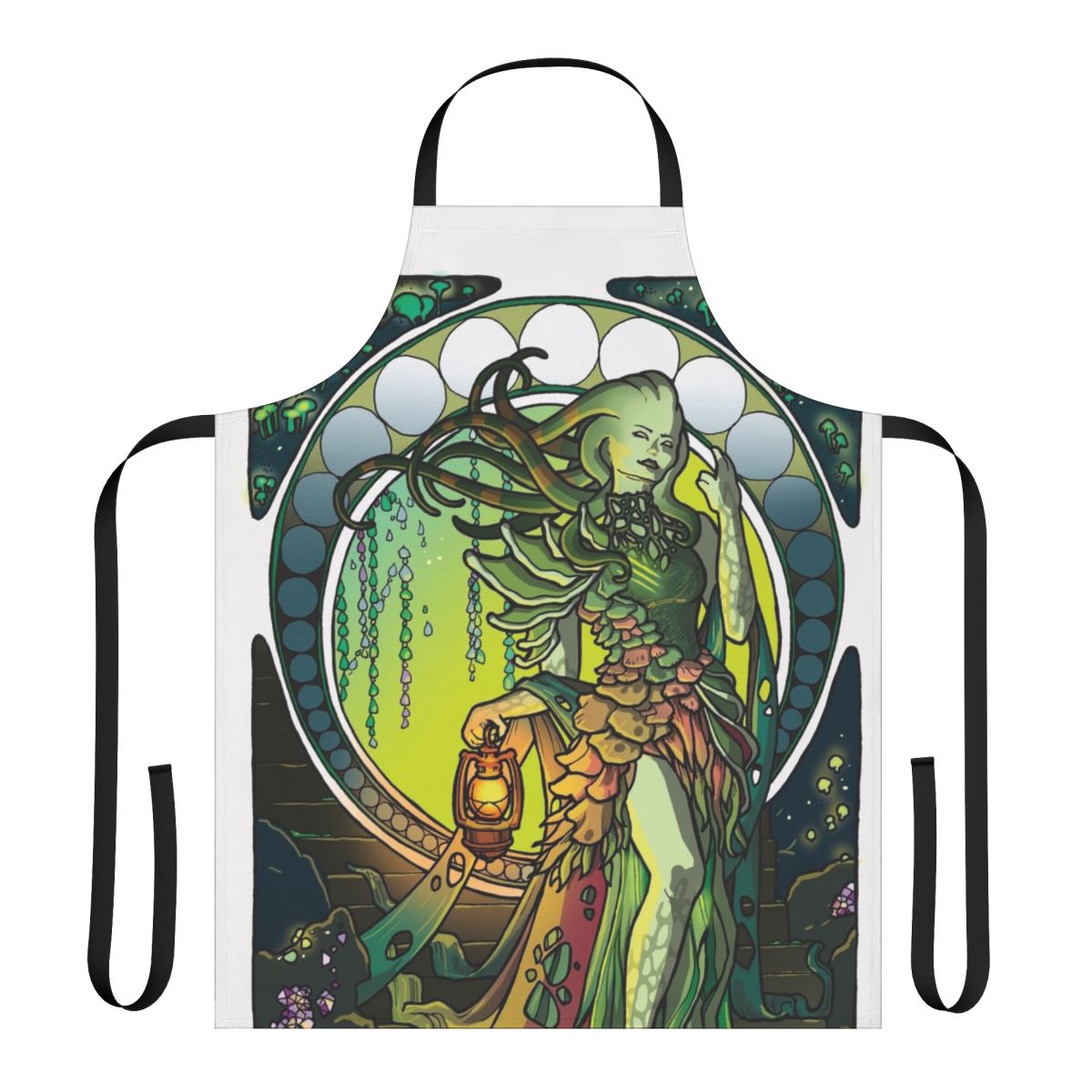 Golgari queen fantasy apron featuring Vraska, the Golgari Gorgon