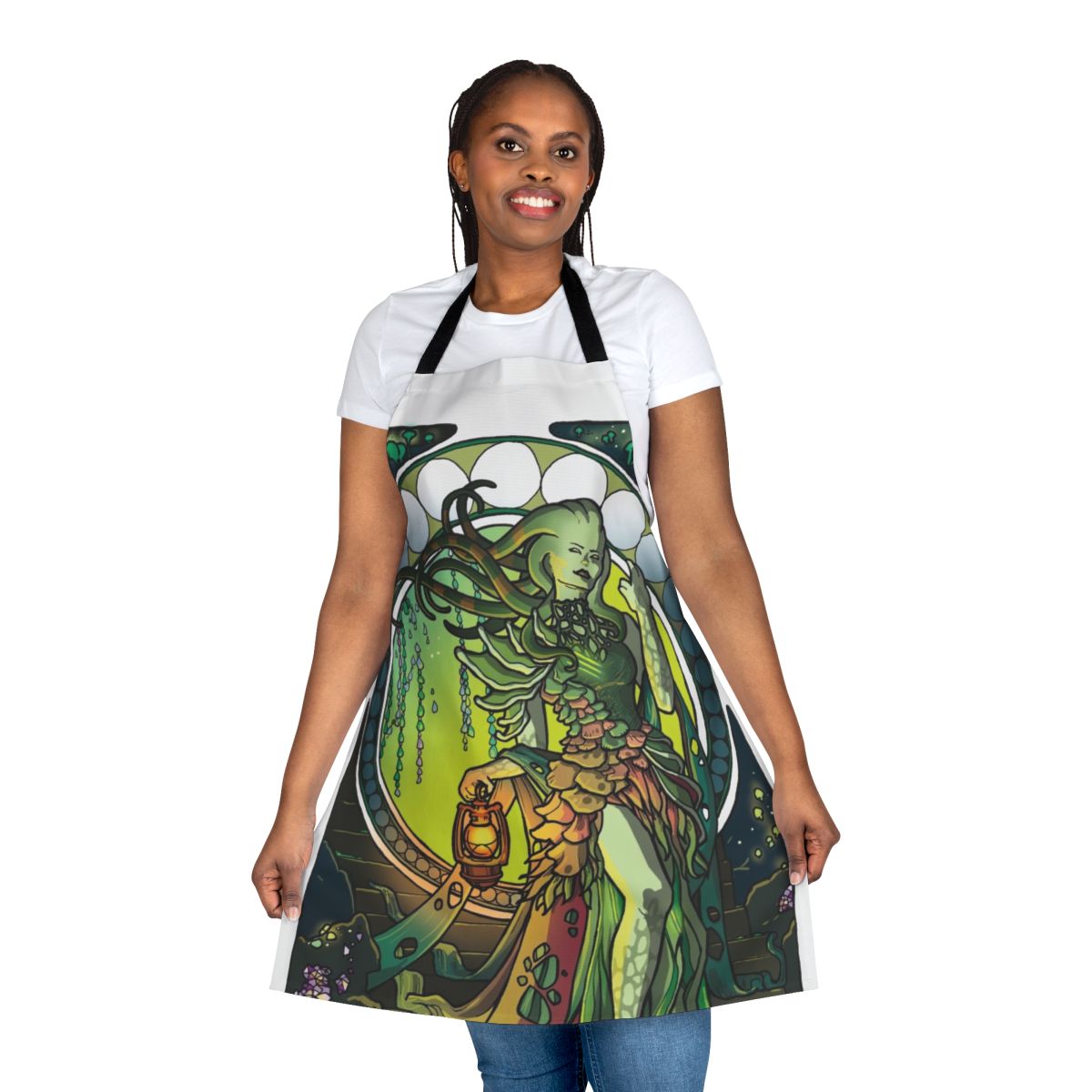 Golgari queen fantasy apron featuring Vraska, the Golgari Gorgon