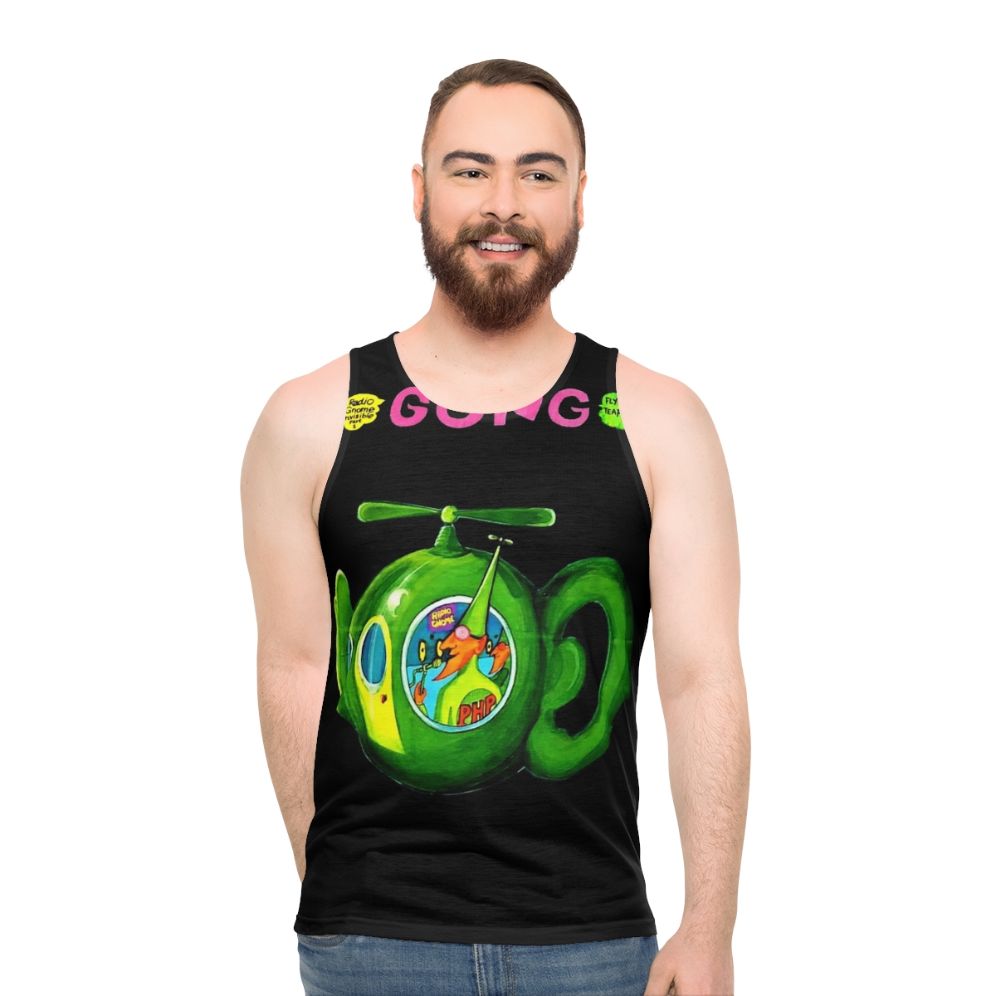 Gong "Flying Teapot" Unisex Tank Top with Vintage Album Art