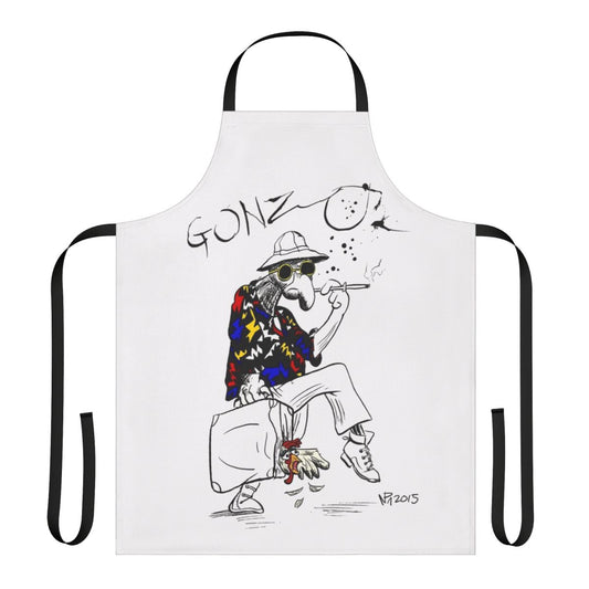 Gonzo-themed Fear and Loathing in Las Vegas parody apron featuring psychedelic designs