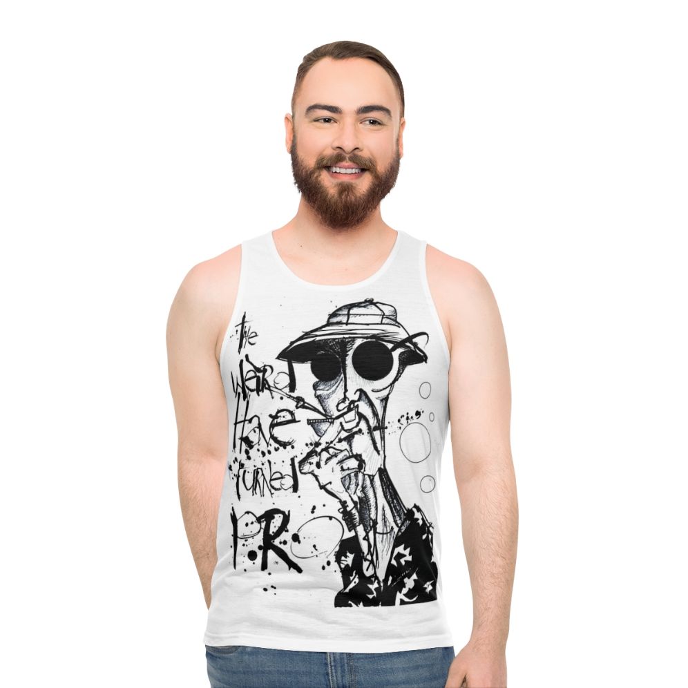 Gonzo Unisex Tank Top featuring Hunter S. Thompson and Ralph Steadman design