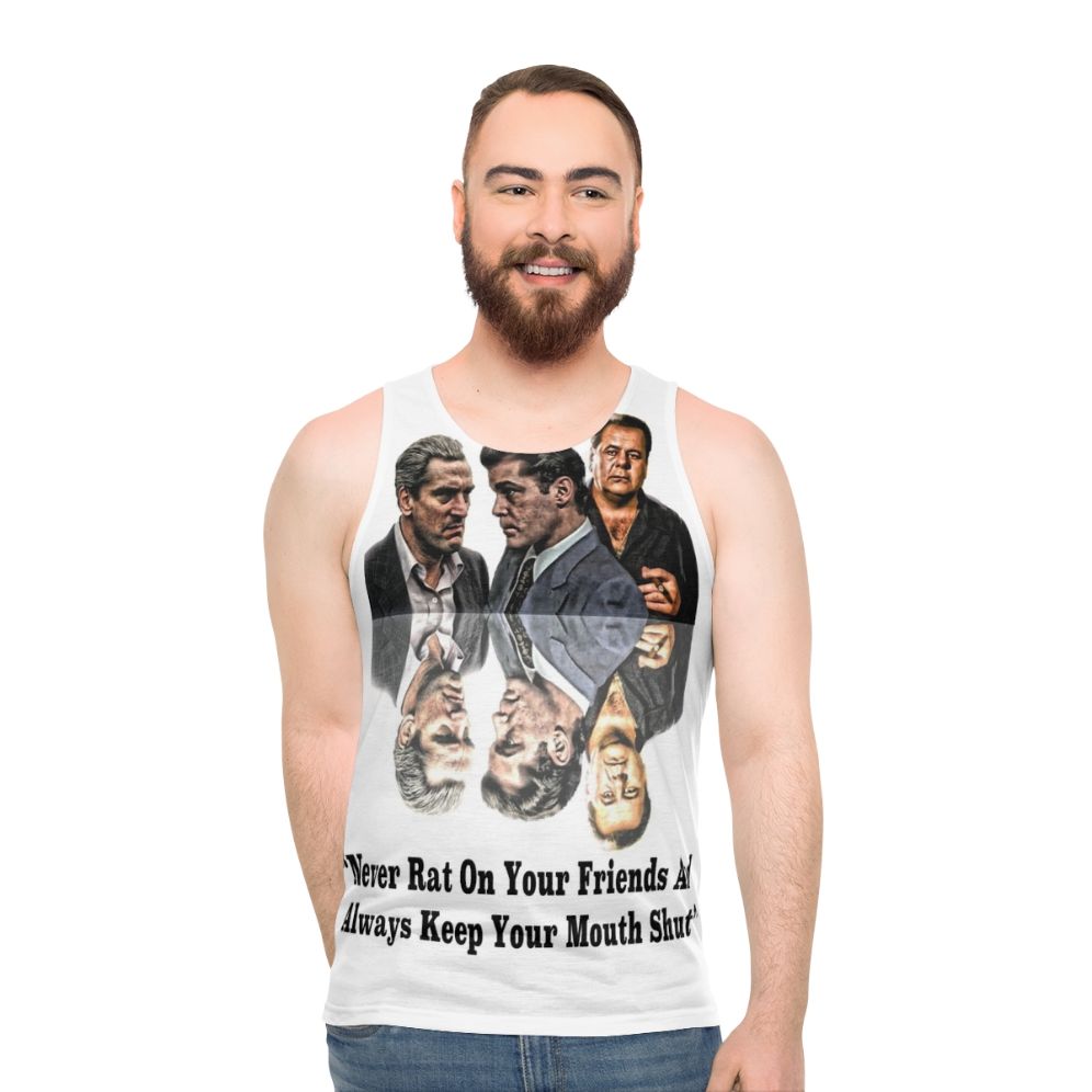 Goodfellas "Never Rat On Your Friends" movie-themed unisex tank top
