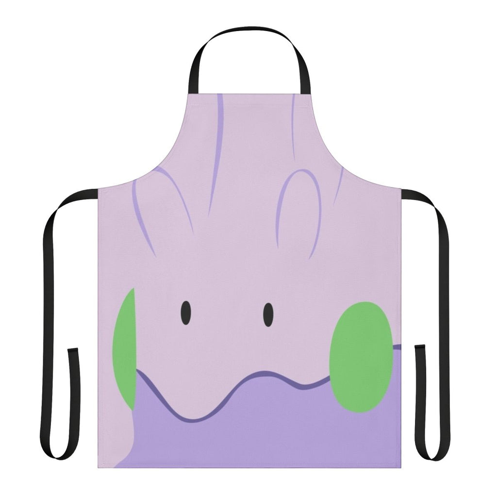 A high-quality apron featuring the adorable Pokemon character Goomy, perfect for cooking and kitchen activities.