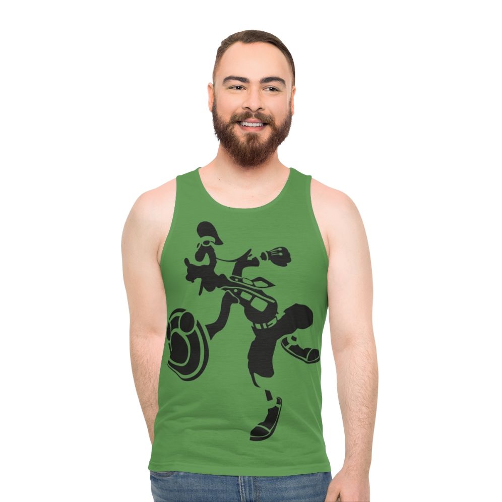 Goofy unisex tank top with kingdom hearts inspired design