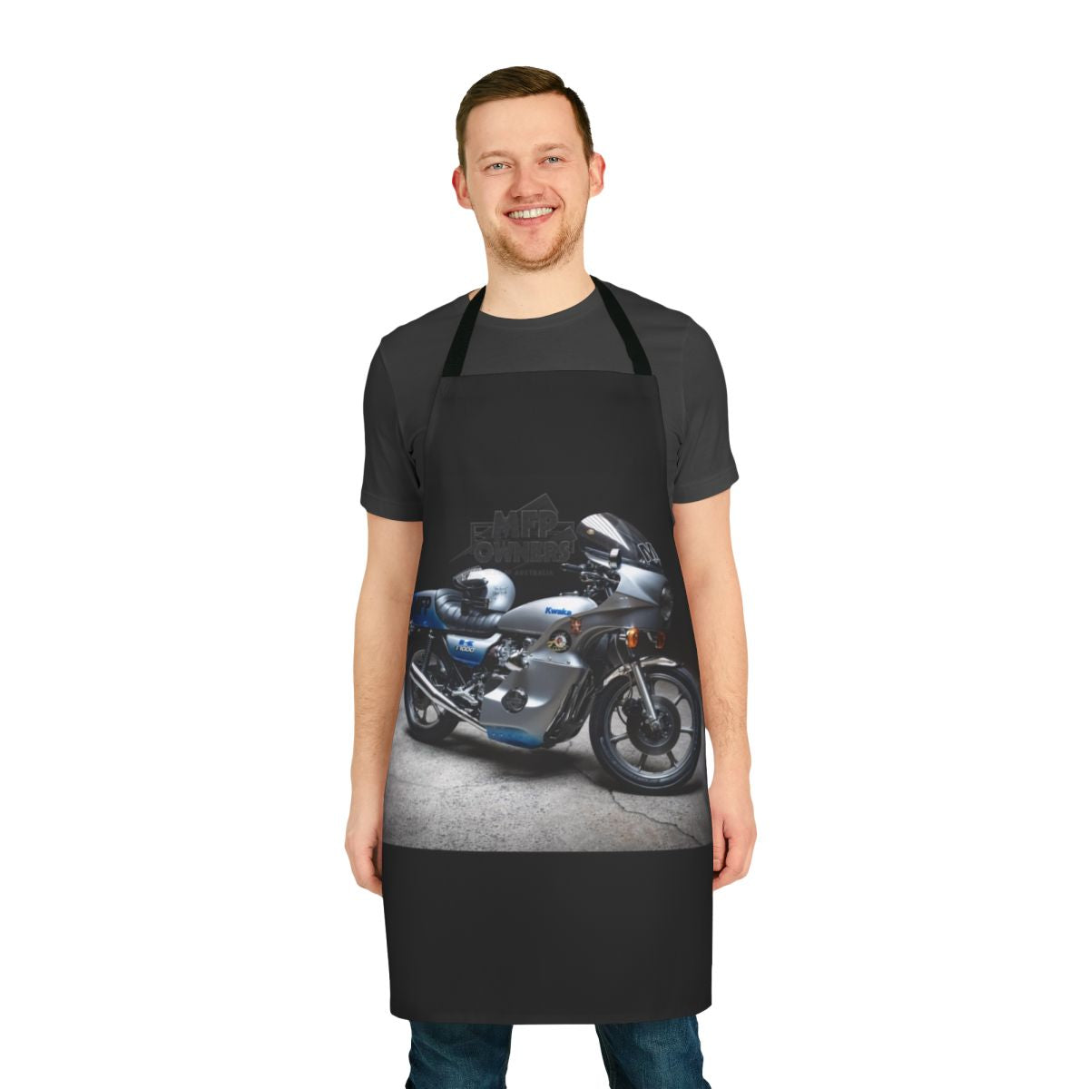 A durable, movie-inspired apron featuring a goose graphic and "Kwaka" text.