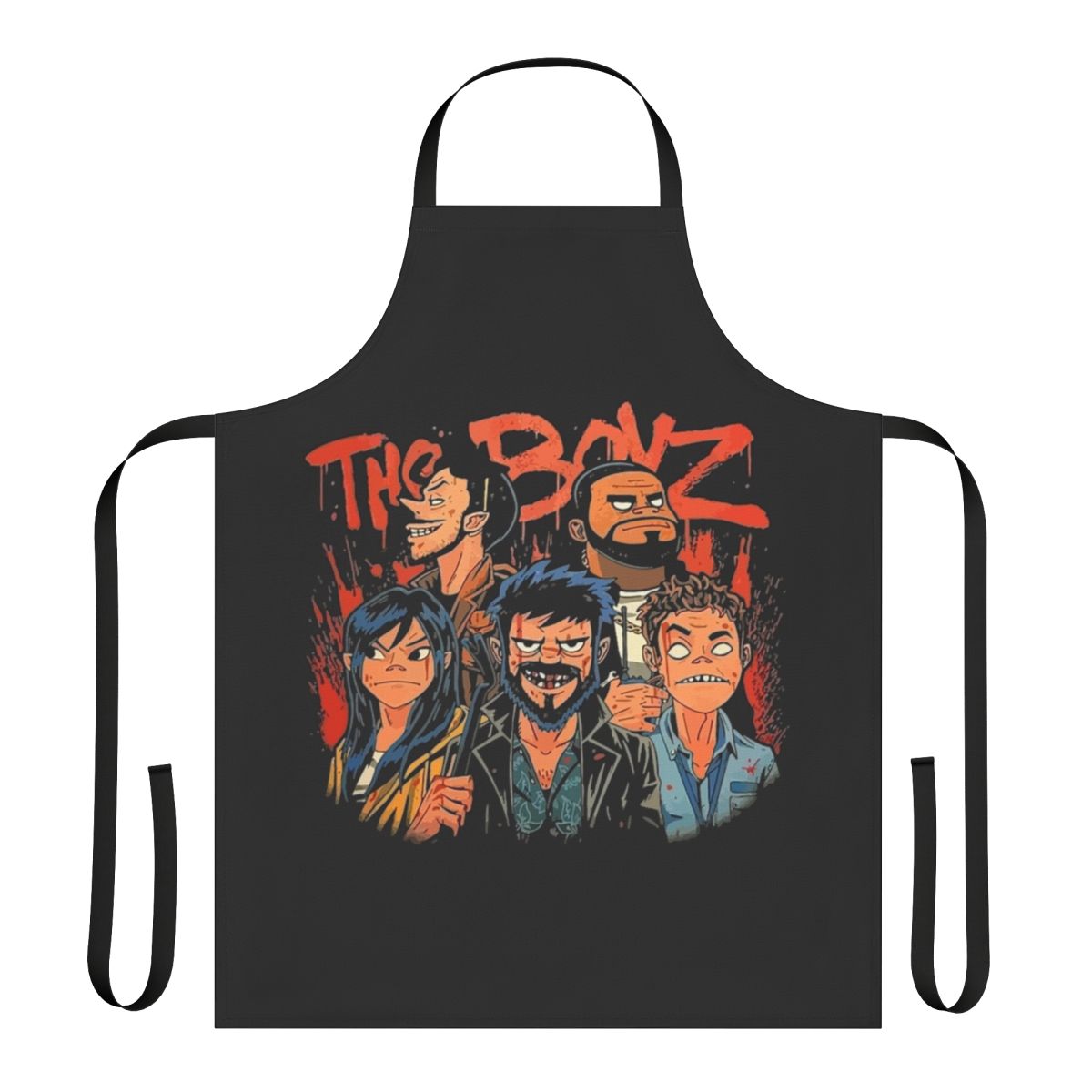 Gorillaz fan art design printed on a high-quality apron