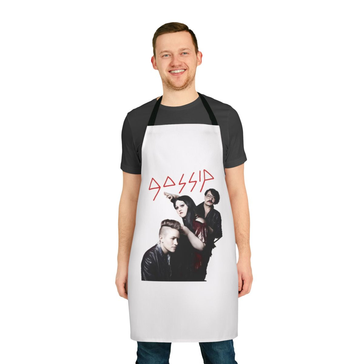 Gossip band-inspired alternative apron with a stylish and retro design for music enthusiasts.
