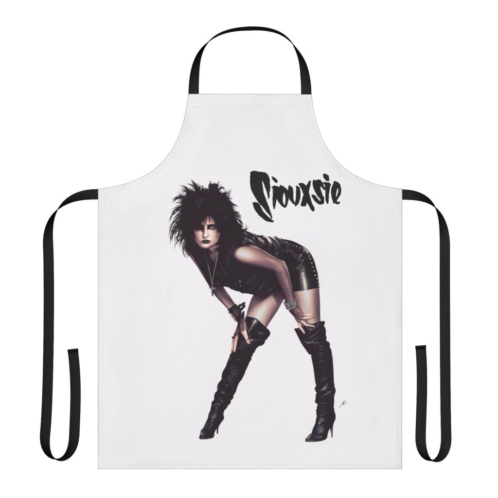 Siouxsie Sioux-inspired gothic apron with a retro 80s style