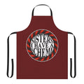 A dark and gothic-inspired apron featuring the Council of Sisters from the Castlevania Netflix series.