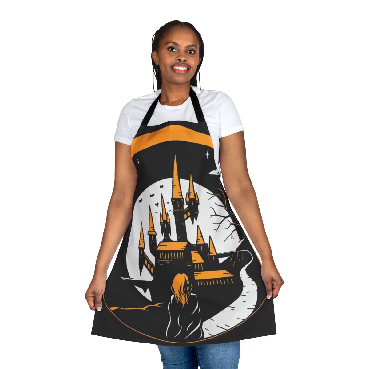 Stylish apron featuring Castlevania's Alucard in a gothic fantasy design