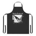 Gothic goth Bauhaus inspired apron design with bat wings and "Bela Lugosi's Dead" text