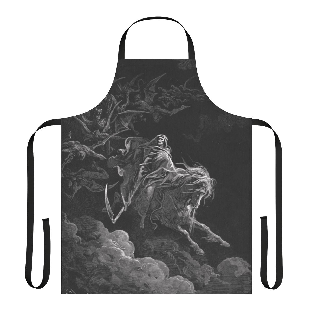 Apron featuring Gustave Dore's classic biblical artwork "Death on a Pale Horse"