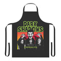 Gothic-style apron featuring dark elements like bats and skulls, perfect for fans of horror and punk bands