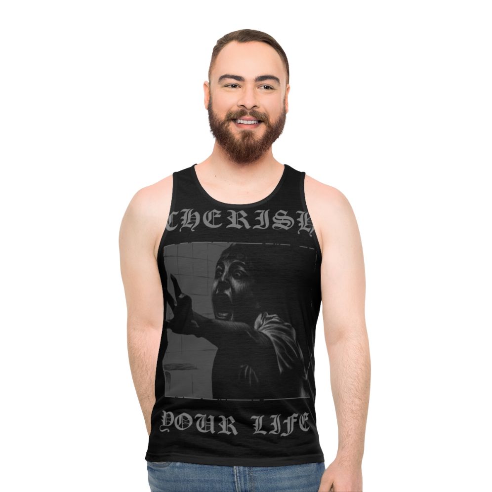 Black gothic horror unisex tank top