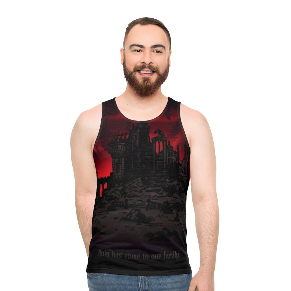 Gothic Lovecraft inspired unisex tank top with occult and dark fashion design