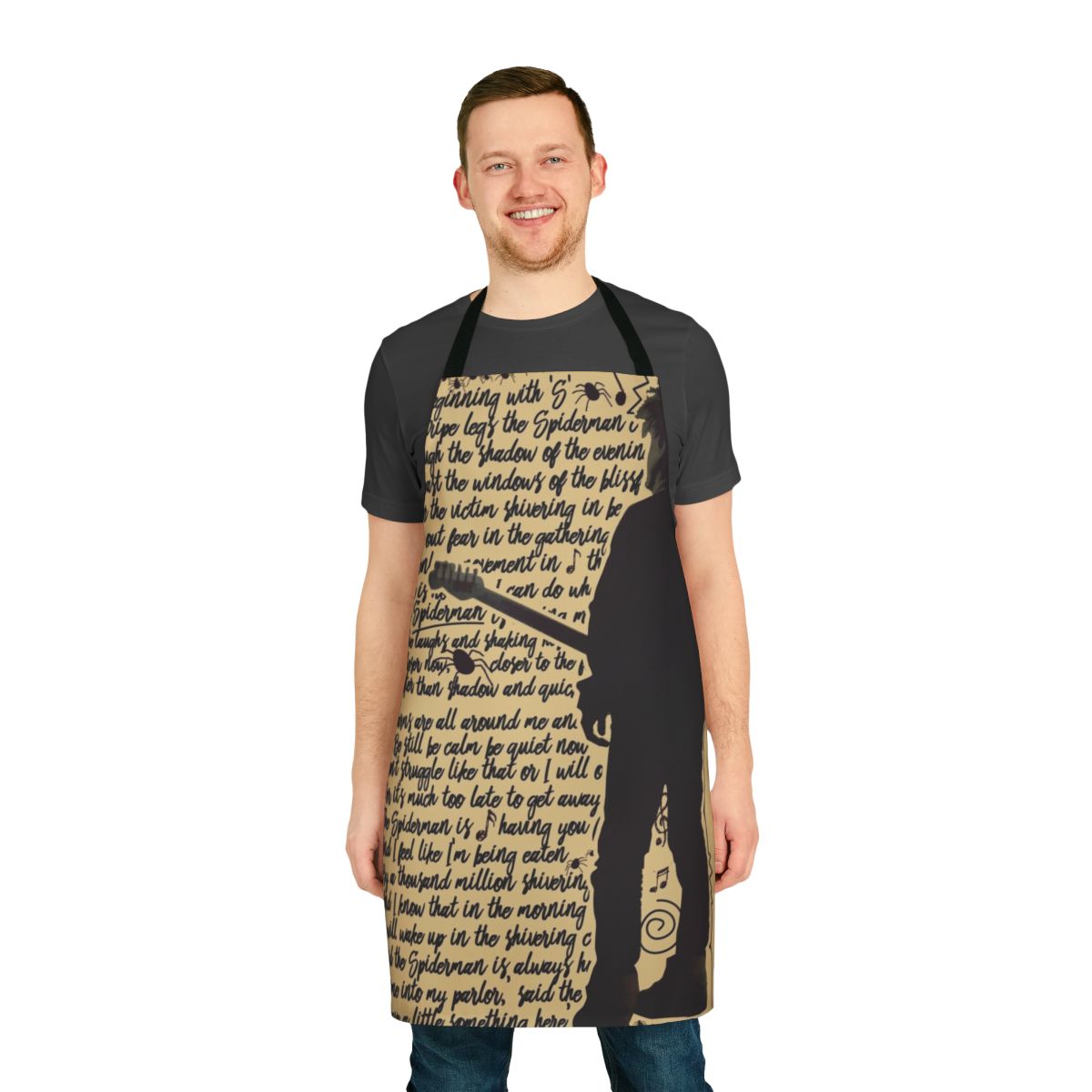 Gothic rock and post punk inspired lullaby pattern apron
