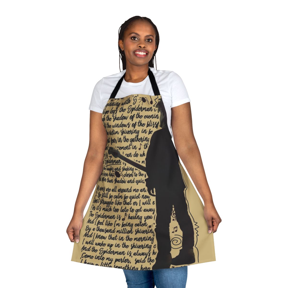 Gothic rock and post punk inspired lullaby pattern apron