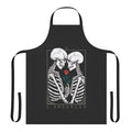 A dark and gothic-inspired apron featuring a skeleton and floral design, perfect for tarot enthusiasts.