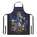 Black and white striped apron with gothic design, inspired by the classic 80s movie Beetlejuice