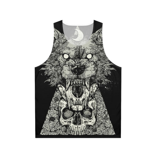 Gothic style unisex graphic tank top with shape shift design