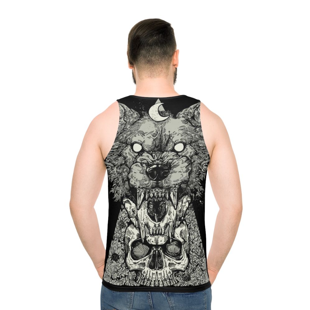 Gothic style unisex graphic tank top with shape shift design