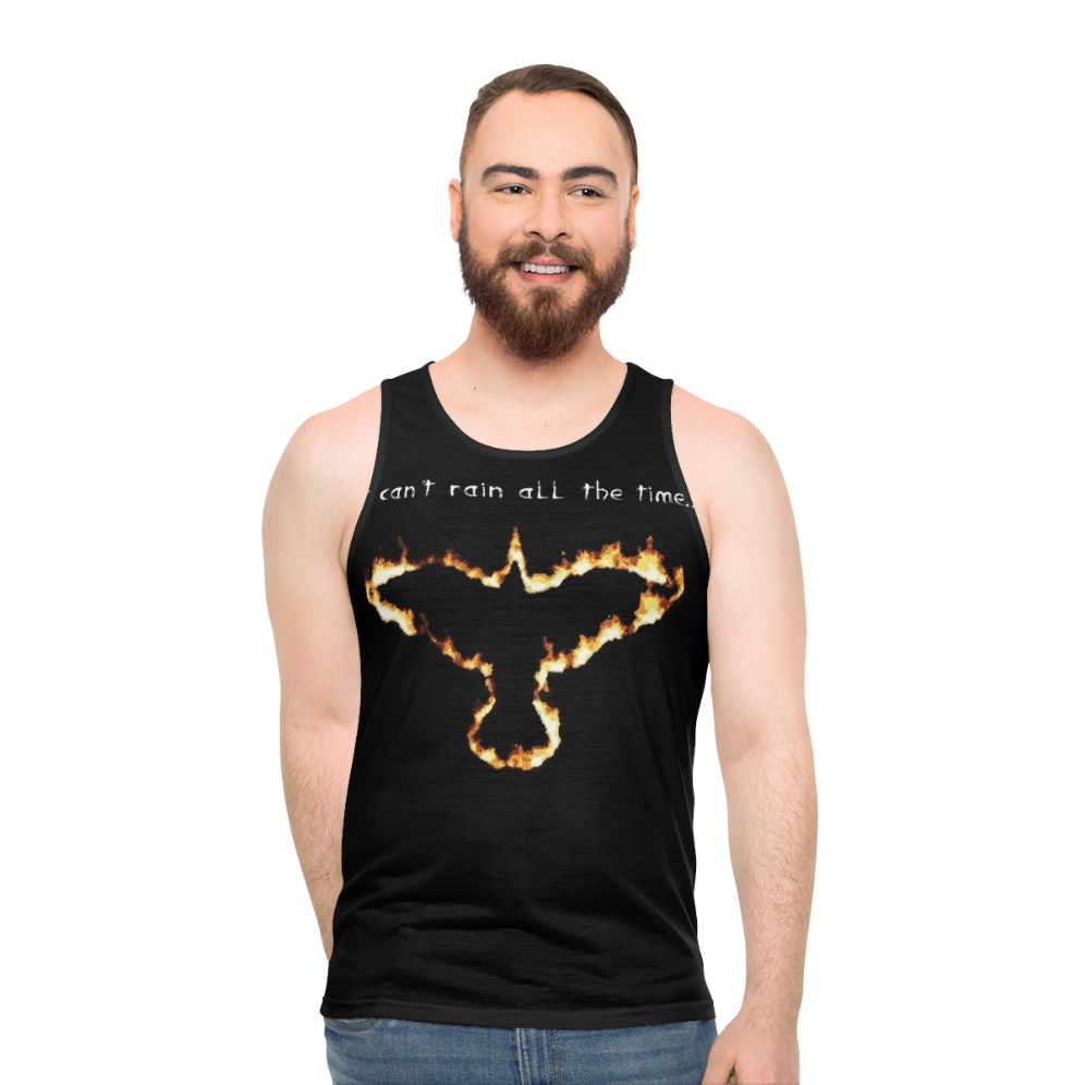 Unisex gothic tank top with The Crow inspired design