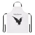 Gothic horror-inspired apron with Bauhaus and Bela Lugosi references