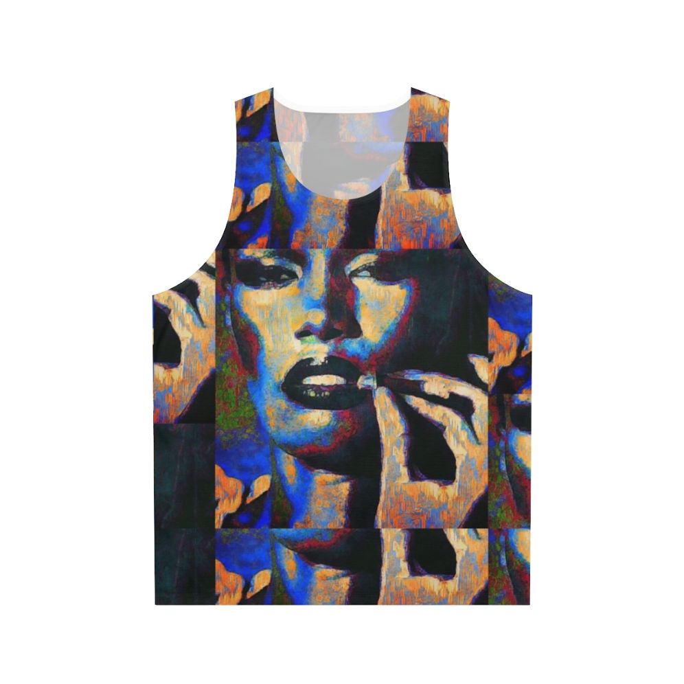 Grace Jones inspired unisex street art tank top