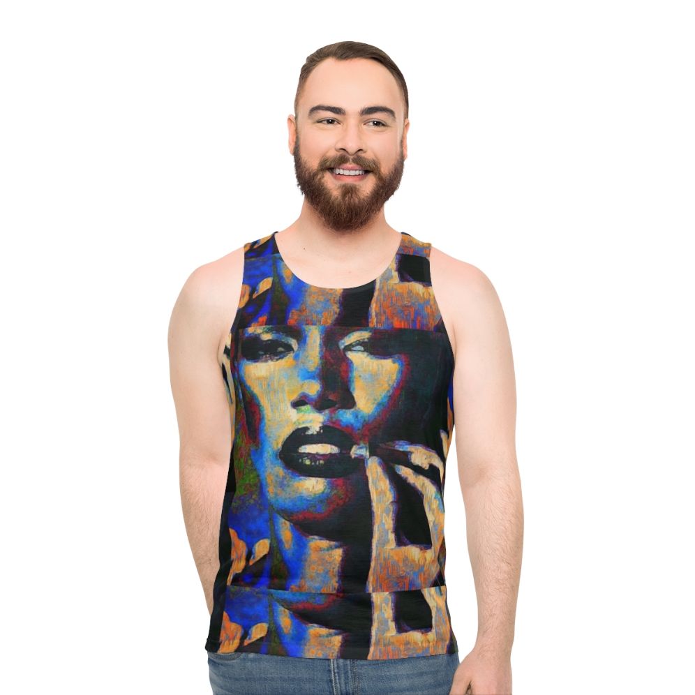 Grace Jones inspired unisex street art tank top